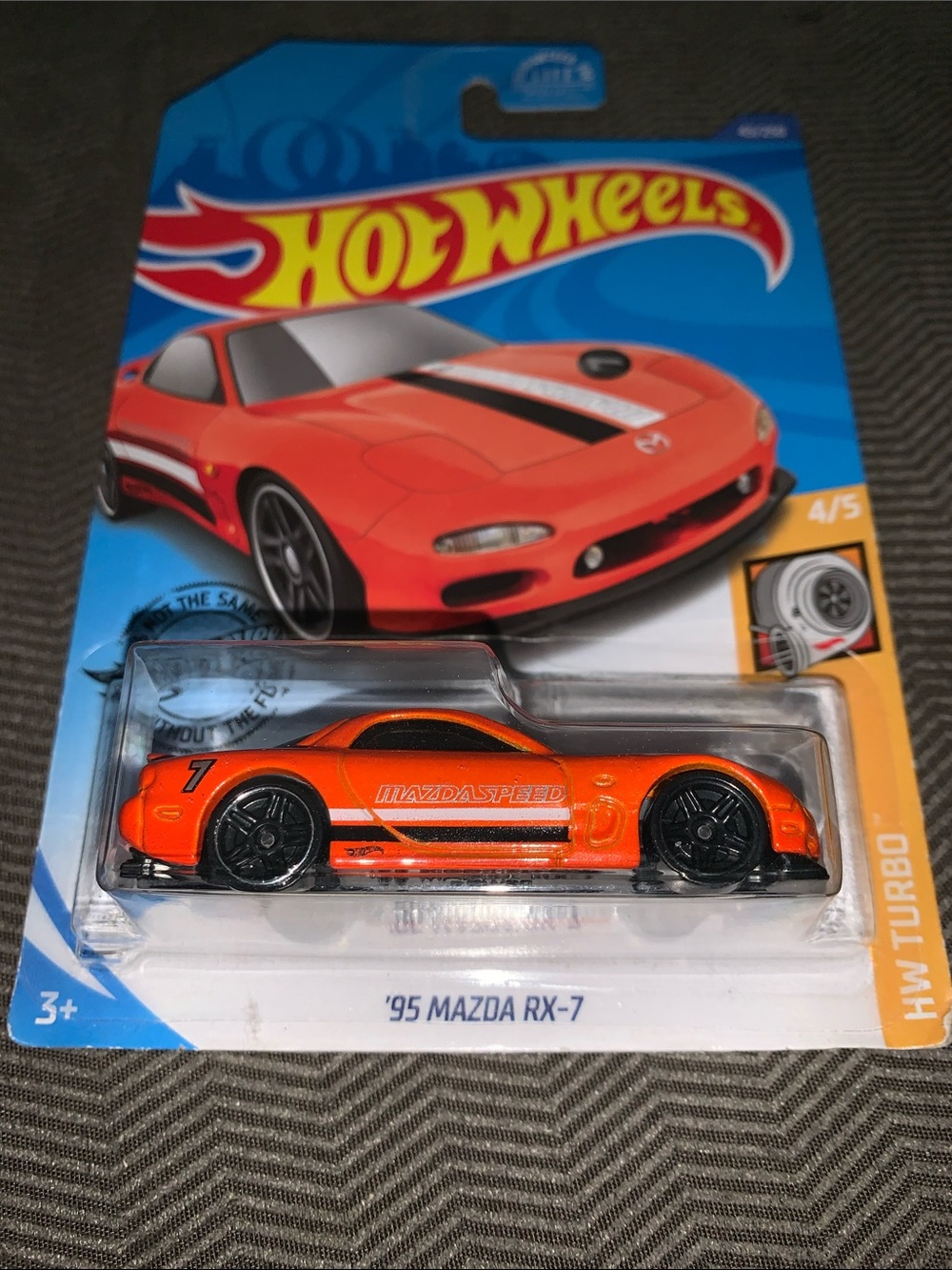 Error Car ‘95 Mazda RX-7 Orange Hot wheels